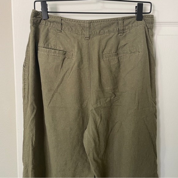Gap - Olive Green - Linen Wide Leg Trouser - Size 10 - Picture 5 of 5